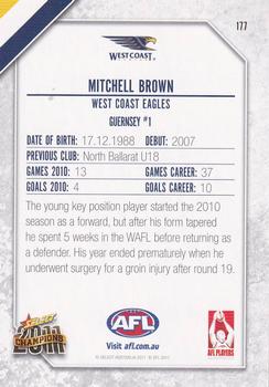 2011 Select AFL Champions #177 Mitchell Brown Back